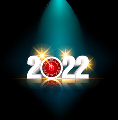 Happy New Year 2022 Lettering . Holiday Vector Illustration.