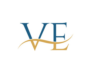 Initial letter VE, VE letter logo design