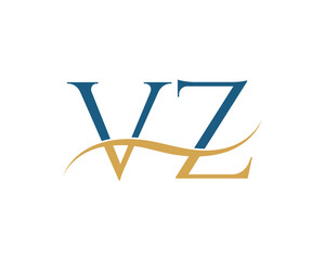 Initial letter VZ, VZ letter logo design