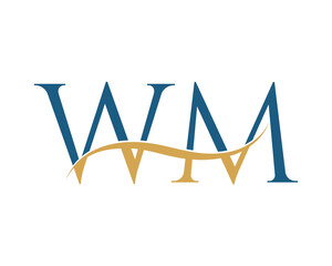 Initial letter WM, WM letter logo design