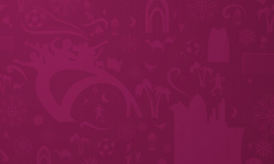 Football Pattern Background for banner, soccer championship 2022 in Qatar