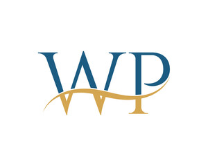 Initial letter WP, WP letter logo design