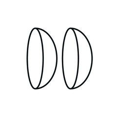 Contact lenses linear icon. Vision correction. Thin line customizable illustration. Contour symbol. Vector isolated outline drawing. Editable stroke