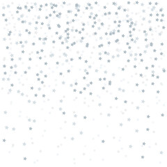 Abstract wallpaper with random falling silver stars. Grey color. Geometric background with confetti. Texture for design. Print for polygraphy, posters, t-shirts and textiles. Greeting cards