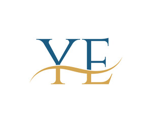 Initial letter YE, YE letter logo design