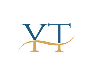 Initial letter YT, YT letter logo design