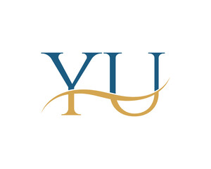 Initial letter YU, YU letter logo design