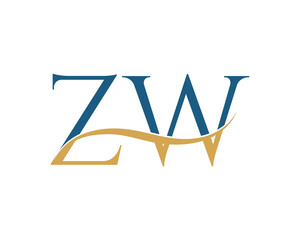 Initial letter ZW, ZW letter logo design