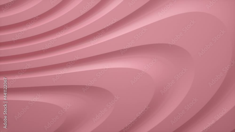 Poster pink organic shape 3d wavy flat background . trend design 3d render infinite loop