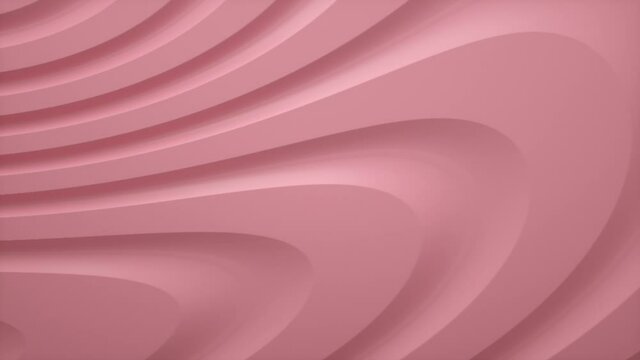 Pink organic shape 3d wavy flat background . Trend design 3d render infinite loop