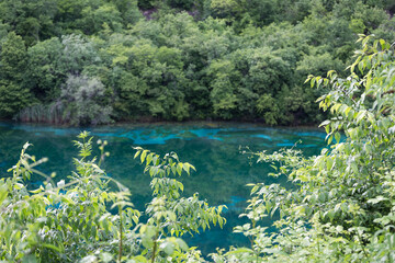 blue bottom at a depth of Lago di Cornino, Italy
