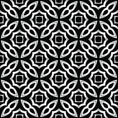 
floral seamless pattern background.Geometric ornament for wallpapers and backgrounds. Black and white pattern. 