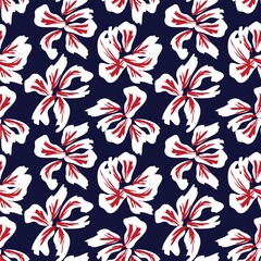 Red Floral Brush strokes Seamless Pattern Background