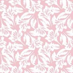 Pink Floral Brush strokes Seamless Pattern Background