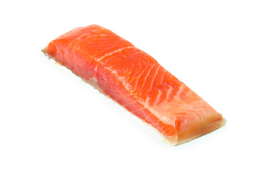 Fresh raw salmon isolated on white background