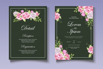 Beautiful floral wreath invitation Card Template