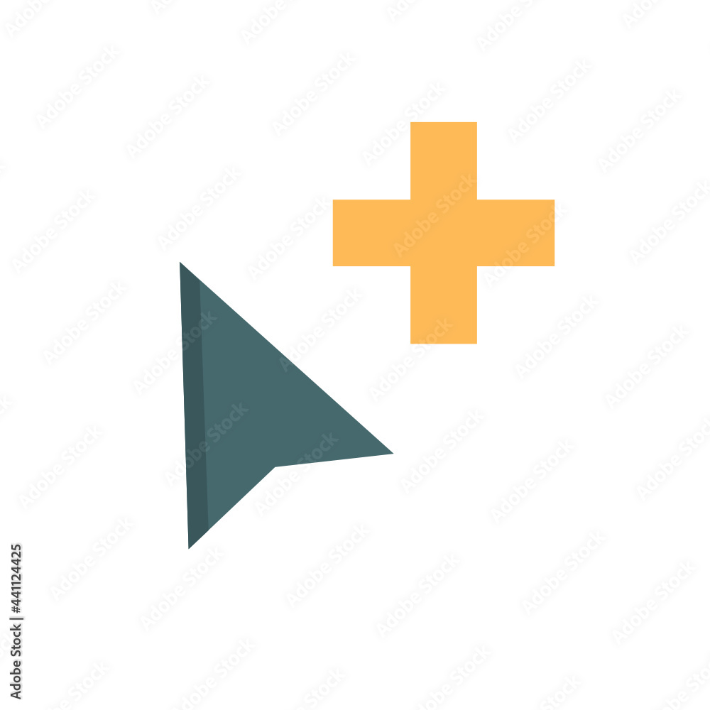 Poster arrow add cursor flat icon