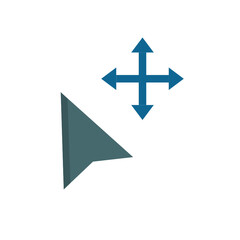 Arrow Move Cursor flat icon