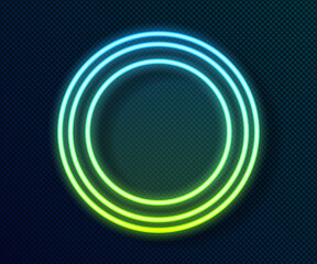 Glowing neon line Plate icon isolated on black background. Cutlery symbol. Restaurant sign. Vector