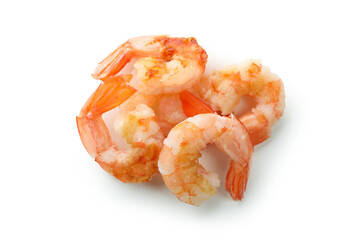 Tasty grilled shrimps isolated on white background