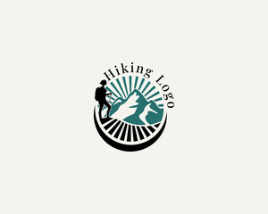 adventure creative logo design illustration vector hiking