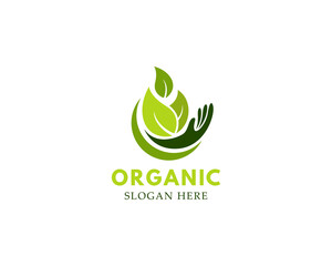 organic logo creative nature herbal care design concept