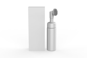 facial wash packaging isolated on white background for your branding. 3D illustration.