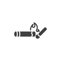 Cigarette and match vector icon