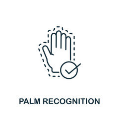 Palm Recognotion icon from authentication collection. Simple line element Palm Recognotion symbol for templates, web design and infographics