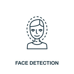 Face Detection icon from authentication collection. Simple line element Face Detection symbol for templates, web design and infographics