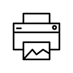 printer icon line style vector