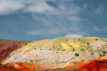 mars altai republic red mountains and snow-capped peaks