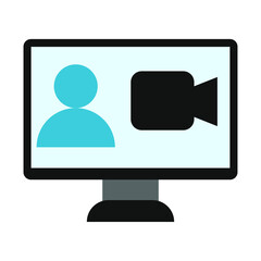 online meeting icon illustration vector graphic
