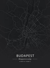 Map of Budapest, Hungary