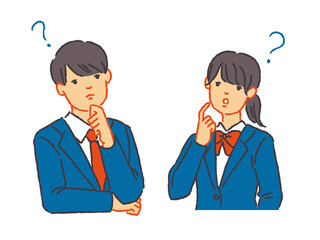 疑問・理解できない学生のセットイラスト