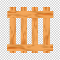 Wood farmer's fence. Wooden plaque and crossed boards isolated on transparent background. Vector illustration