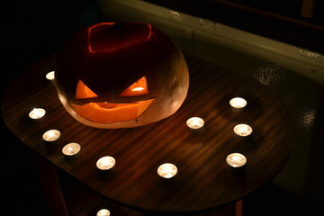 halloween pumpkin in the night