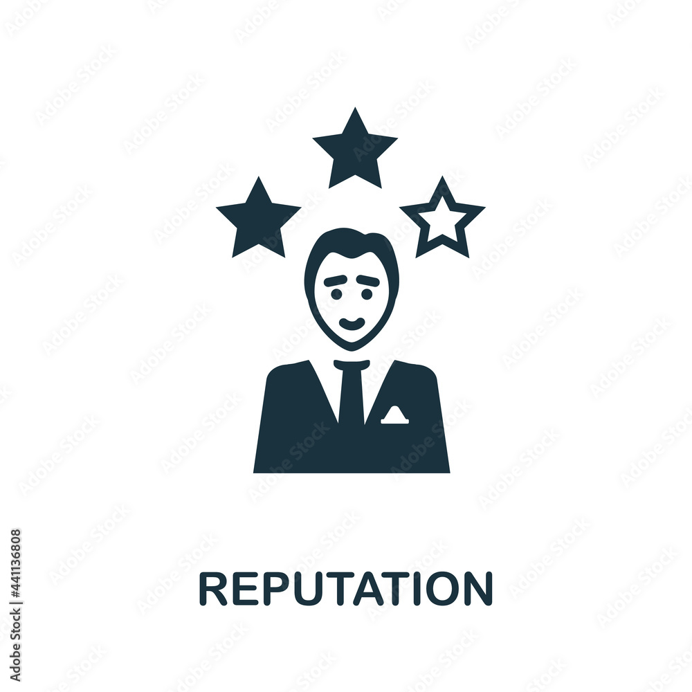 Poster reputation icon. simple element from management collection. creative reputation icon for web design,