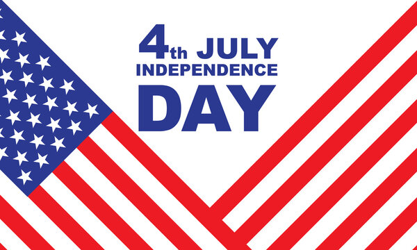 4th July Independence Day United State of America on white background design for holiday celebration background vector illustration.
