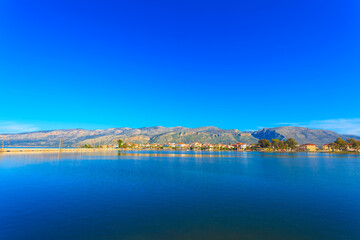 Greece, Beautifull sea lake view in Aitoliko in Central Greece
