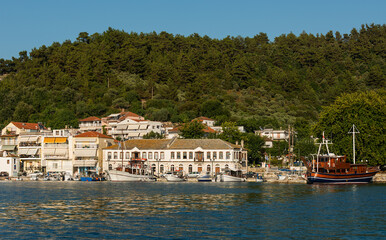 Obraz premium The harbor on the north coast of the Greek island of Thasos in the northern Aegean.