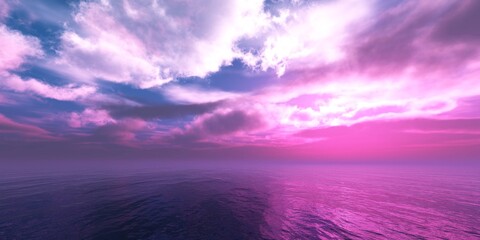 Fototapeta na wymiar Sunrise over the ocean surface, beautiful sea sunset, 3d rendering