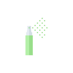 hand sanitizer bottle with spray drop of antiseptic gel single flat icon isolated on white. outline icon symbol Coronavirus Covid 19 banner disinfect hands flat element