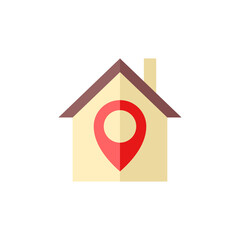 lockdown home quarantine locality 14 days single flat icon isolated on white. Perfect outline symbol Coronavirus Covid19 pandemic banner. Quality flat design element stay home location