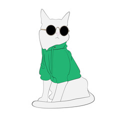 Stylish cat with glasses