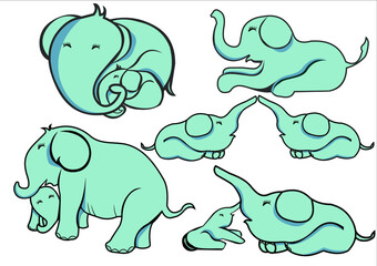 line art vector elephant in thailand