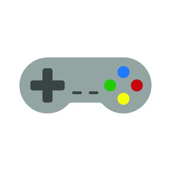 Controller icon. Console gamepad symbol. Play and gaming control sign. Old vintage arcade video game logo. Vector illustration image.