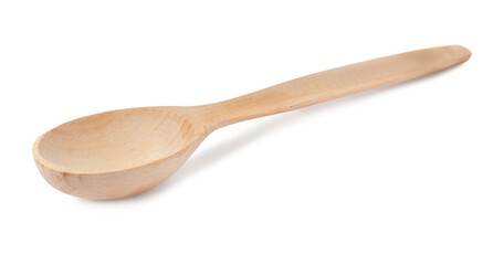 Wooden spoon isolated on white. Cooking utensil