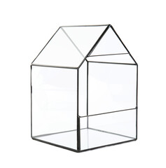 Beautiful empty florarium isolated on white. Home decor