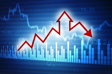 3d rendering business graph and documents